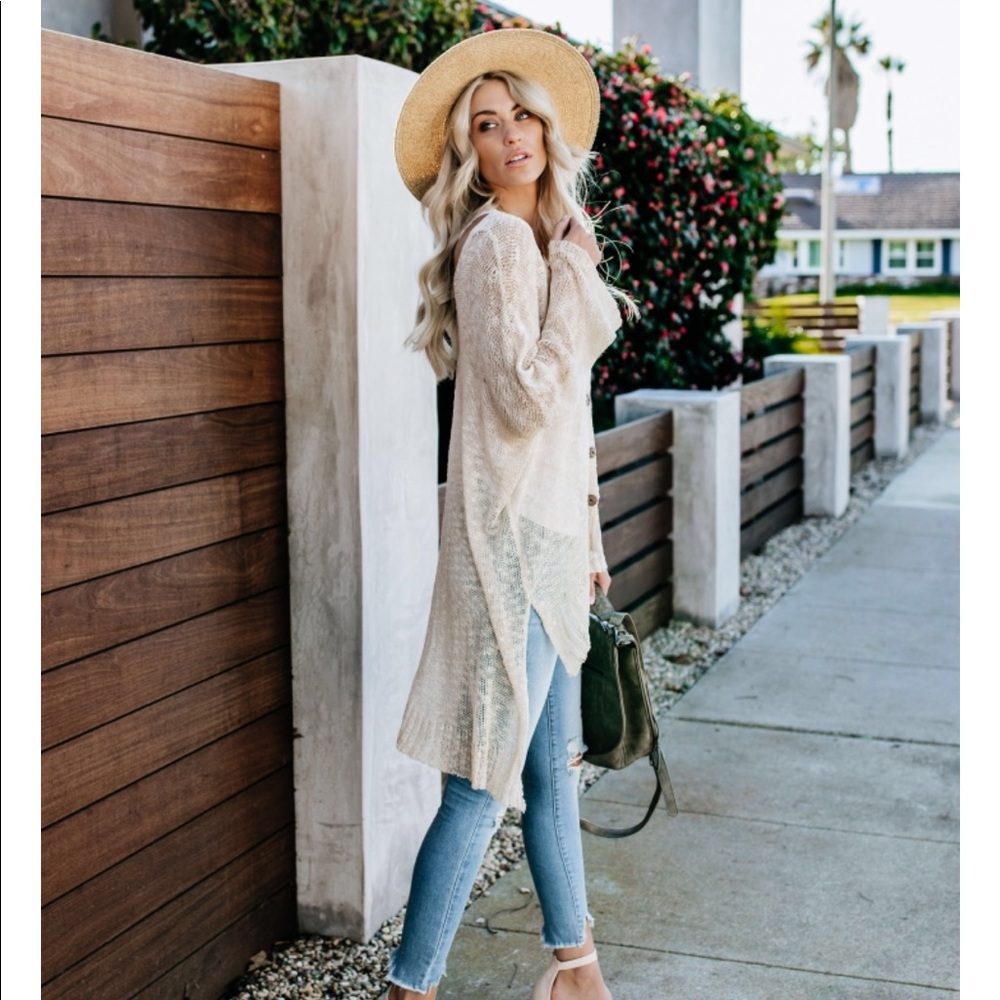 NWT Lightweight Loose Knit Spring Button Cardigan - Picture 8 of 8
